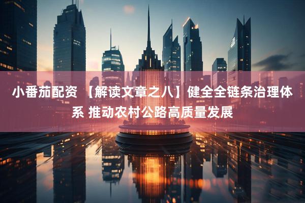 小番茄配资 【解读文章之八】健全全链条治理体系 推动农村公路高质量发展